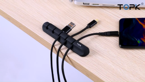 Đế Dán Kẹp Cố Định 5 khe Chống Rối Cáp Sạc Dây Chuột Bàn Phím TOPK(phụ kiện tai nghe dây sạc dây điện dây chuột) gọn