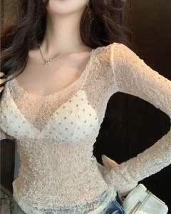 Áo croptop lưới tay dài SẸC XY - Hàng y hình ÁO LƯỚI ĐÁ QUẢ TRÁM