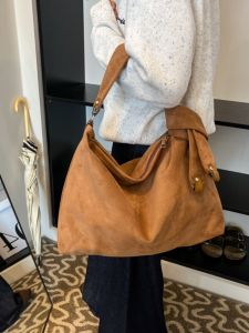 Casual Commuter Tote Bag Large Capacity Pure Color Crossbody Single Shoulder Bag Lazy Style 2024 New Trend INS Bag
