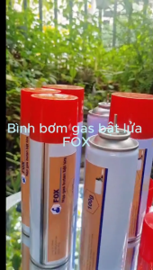Bình Nạp Butan Gas 100/200g Fox Cho Bật Lửa - Sản Phẩm Chất Lượng Đảm Bảo Tặng kèm 05 đầu bơm