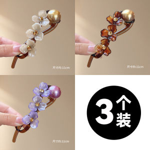 Elegant Pearl Imitation Hair Clip Womens Top Knot Hair Accessory Twist Hairpin Simple Design High Quality Plastic Hairband