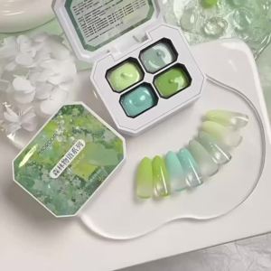 MIANEL 4-Panel Far Mountain Green Gel Polish Dòng Màu Xanh Lá Cây Sống Động Sắc Tố Rắn Cho Nghệ Thuật Làm Móng Ombre Gradient 10ml