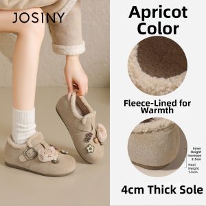 Josiny | Thermal Warm Slippers for Women Insulated Soft Soled Cotton Shoe