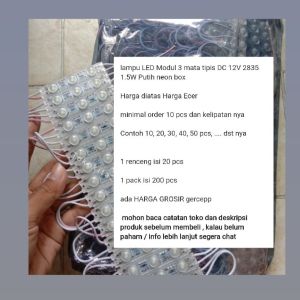 ( 10 pcs ) Lampu led Modul SAMSUNG SASO 3 mata tipis DC 12V 1.5W Putih