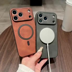 Vintage Leather for Mag-safe Phone Case for Google Pixel 10 9 8 7A Pro XL Anti-Drop Magnetic Wireless Charge Matte Protect Cover