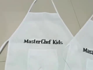 Setelan Chef Koki Anak Topi dan Apron Celemek Free Bordir Nama