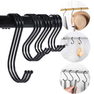 【Free Shipping】Black S Shaped Hooks Hanging Heavy Duty Hanger for Kitchen Bathroom Bedroom Storage Holder