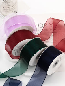 Bright Color Misty Silk Ribbon Snow Sand DIY Handmade Hair Accessories Material Hair Clip Headwear Fashionable Jewelry