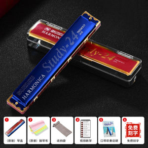Suzuki 24-Hole Diatonic Harmonica C-Major Beginner Student Elementary School Professional Performance Travel Portable Instrument