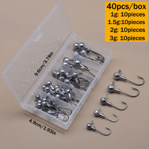Bộ Móc Câu Jigging Mr.Lurion Hộp 25/40 Móc Đầu Tròn Có Ngạnh Dùng Cho Mồi Mềm Mồi Giun Kích Thước 1g-8g