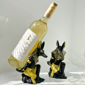 Creative High-End Wine Rack Anubis Dog God Wine Rack Home Decoration Resin Crafts Wine Cabinet Decoration