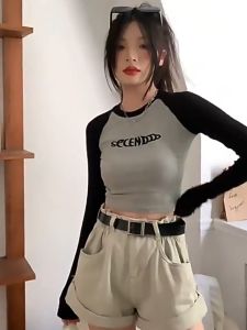 CB BJ1619 Baju Wanita Lengan Panjang Kaos Polos Fashion Wanita Spandek long Sleeve  Korea