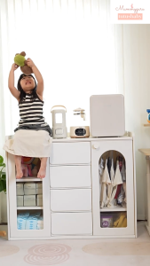 Tutusbaby Multifunctional Visible Baby Storage Cabinet with Drawer