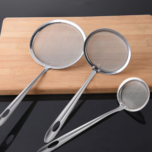 Digeo Kitchen Stainless Steel Mesh Spoon Sifter Sieve Filter Kitchenware Cooking Skimmer Strainer S/M/L