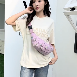 Túi xách nữ đeo bụng đeo trước ngực họa tiết 4 ngăn
