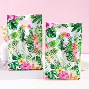 10/20/50pcs Summer Hawaiian Floral Gift Bags Hawaii Luau Tropical Beach Party Favor Bags with Handle for Birthday Party Supplies