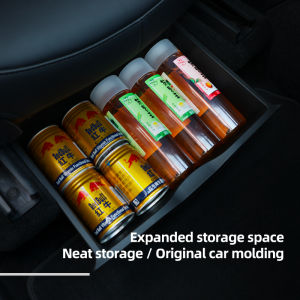 Applicable to Tesla Model Y under-seat storage box car drawer type TPE storage box interior accessories