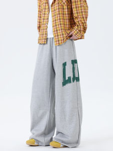 Quần Dài Ống Rộng in Chữ Mỹ Cổ Điển Cho Nam Mùa Xuân Quần Dài Ống Đứng Rộng Rãi Đa Năng Quần Dài Thường Ngày