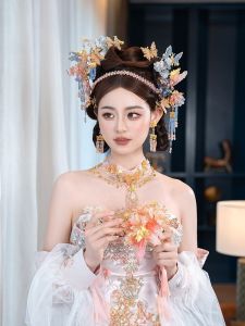 New Wedding Hair Accessories Heavy Industry Chinese Ancient Style Show He Flowers Hairband Butterfly Forest System Tassel