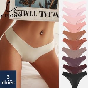 CINOON 3 Chiếc Quần Lót Nữ Không Đường May Độ Đàn Hồi Cao Thoáng Khí Quần Lót Lụa Băng Thấp Tầng Thoải Mái Cả Ngày Quần Lót Quần Lót