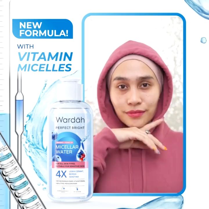 Wardah Perfect Bright Tone Up Micellar Water 100 ML - Micellar Water dengan Micelles Pencerah