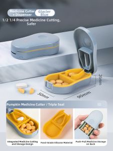 Vilscijon | Precise Pill Cutter Portable Medicine Box