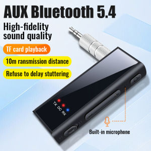 Bluetooth 5.4 Adapter Transmitter Receiver Wireless Audio With LCD Display for Car Music Headphone Speaker AUX Audio Adapter