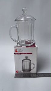 Gelas / Mug Kaca Cherry Dengan Tutup Ukuran 350 ml TEA 201