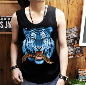 ShopAoi - Singlet Macan Biru / Kaos Tanpa Lengan / Kaos Dalam