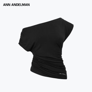 ANN ANDELMAN | Glitter Off-Shoulder Twisted Waist T-Shirt