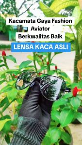 Kacamata Gaya Fashion Pria Wanita Lensa Kaca Frem Elegant Berkwalitas Baik