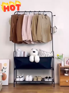 Coat Rack Multi-function Hanging Clothes Rack Storage Box Drying Storage With Shoe Hat Rack