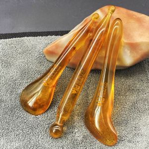 Amber Facial Gua Sha Board Wax Muscle Release Stick Head Acupoint Massage Tool Body Percussion Equipment Health Care Products