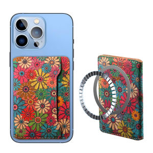 Ví Da Magsafe Hấp Thụ Thẻ Lớn Dung Tích Mở Khóa Trang Trí Phong Cách Mỹ Cho Apple iPhone 17/16/15/14/13/12 pro Max