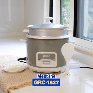 Astron GRC 1827 Rice Cooker with Steamer Tray - 1.8 Liter Capacity | Heavy-Duty Cooking | For Up to 6 People