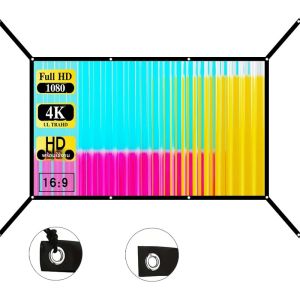 จอฉายภาพแบบพับได้ติดผนังขนาด 60-150 นิ้ว จอฉายภาพโฮมเธียเตอร์แบบเรียบง่าย - รุ่นขยาย