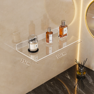 No Drill Wall Mounted Acrylic Bathroom Storage Rack