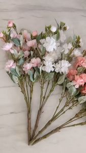 (5 Cabang) Bunga Camelia Rose Artificial/Bunga Mawar Palsu/Bunga Dekorasi