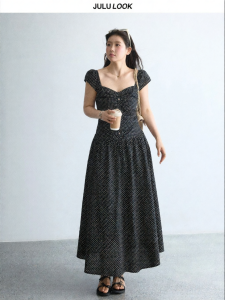 JULULOOK | Đầm Chấm Bi Giảm Cân Dành Cho Người Mập Kích Cỡ Lớn Vintage