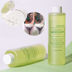 500ML Tattoo Cleaning Green Soap Professional Concentrated Liquid for Cleaning Soothing & Aftercare Natural Ingredient Skin Care