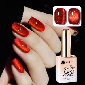 UR SUGAR 15ml Jelly Red Cat Eye Gel Nail Art Polish New Year Red Semi Permanent UV Gel Nail Art Varnish