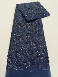 AT2712 French Beaded Sequins Lace Fabric 2026 High Quality Mesh Tulle African Wedding Dress Fabric for Women Nigerian Style