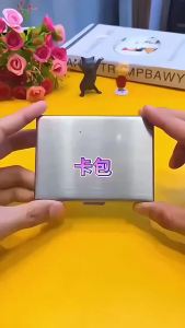 Antitheft ANTI Rfid Blocking ID Bank Credit Card Holder Wallets Men Slim Thin Aluminum Box Metal Mini Minimalist Cardholder Case