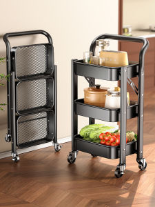 Multi-Functional Kitchen Storage Rack Standing Vegetable And Fruit Multi-Layer Storage Shelf Home Use Small Cart Easy Assembly