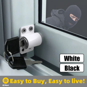 【Fast Shipping】 Aluminum Steel Security Locks with Keys Sliding Patio Door Catches Set Casement Window Bolt Security Lock Patio Door Catch Child Safety Lock Limiter Locks Window Shield Window-Bolt