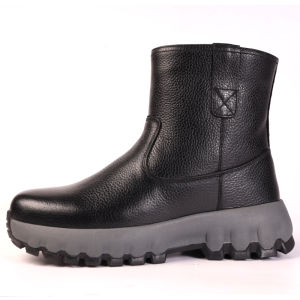 Sheepskin Fur Snow Boots Mens Winter Antislip Lightweight Genuine Leather Wool Boots Fleece Lined Padded Warm Keeping Northeast Cotton Padded Shoes