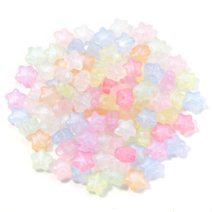 100 Hạt Cườm Acrylic Phát Sáng Hình Sao Nhiều Màu Sắc 10mm Dùng Làm Vòng Tay Vòng Cổ Trang Sức Tự Làm