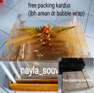 box kain satin halus+ tutup mika daun pakis set isi 4
