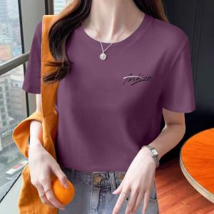 Pure Cotton Short Sleeve T-Shirt Womens Loose Fashionable Casual Print Top Comfortable Breathable Summer Clothing