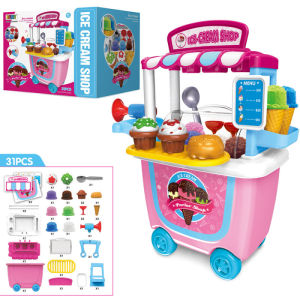 MLZH | Educational Pretend Play Ice Cream Cart Toy